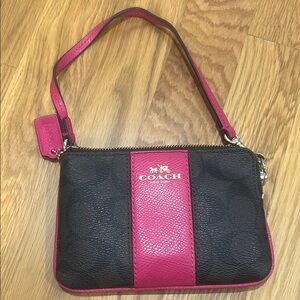 Coach Black and Pink Clutch Wristlet